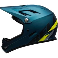 Casque Bell Sanction Bleu/Jaune Fluo -Magasin De Vélos casque bell sanction bleu jaune fluo 2
