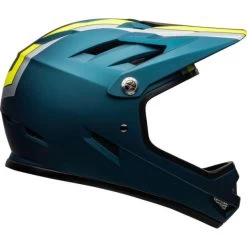 Casque Bell Sanction Bleu/Jaune Fluo -Magasin De Vélos casque bell sanction bleu jaune fluo 3